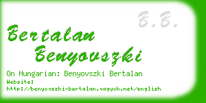 bertalan benyovszki business card